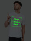 Customize Night Glow Man T-shirt White | Indrajeet Print