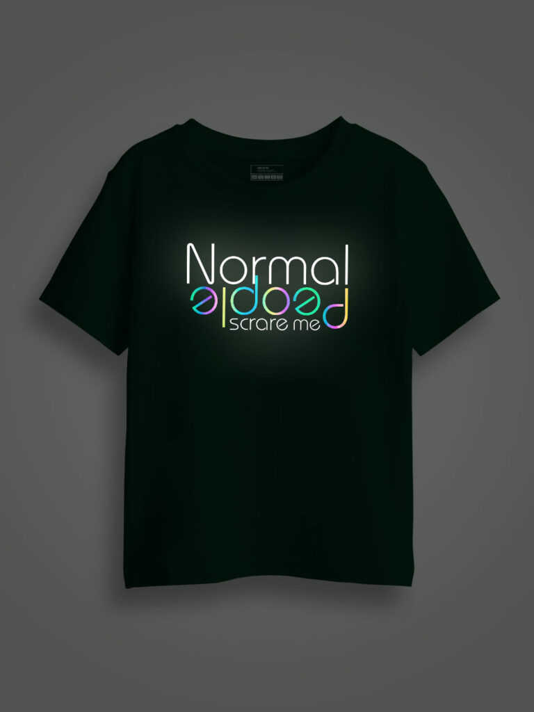 Normal People Scares Me Rainbow Reflective Kids T-shirt