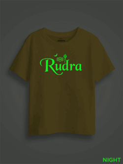 Rudra Name  Kids Glow Tshirt