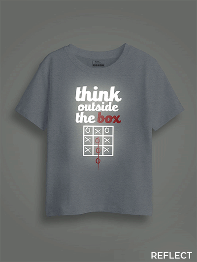 Think Out Side the Box Reflective Kids Glow Tshirt