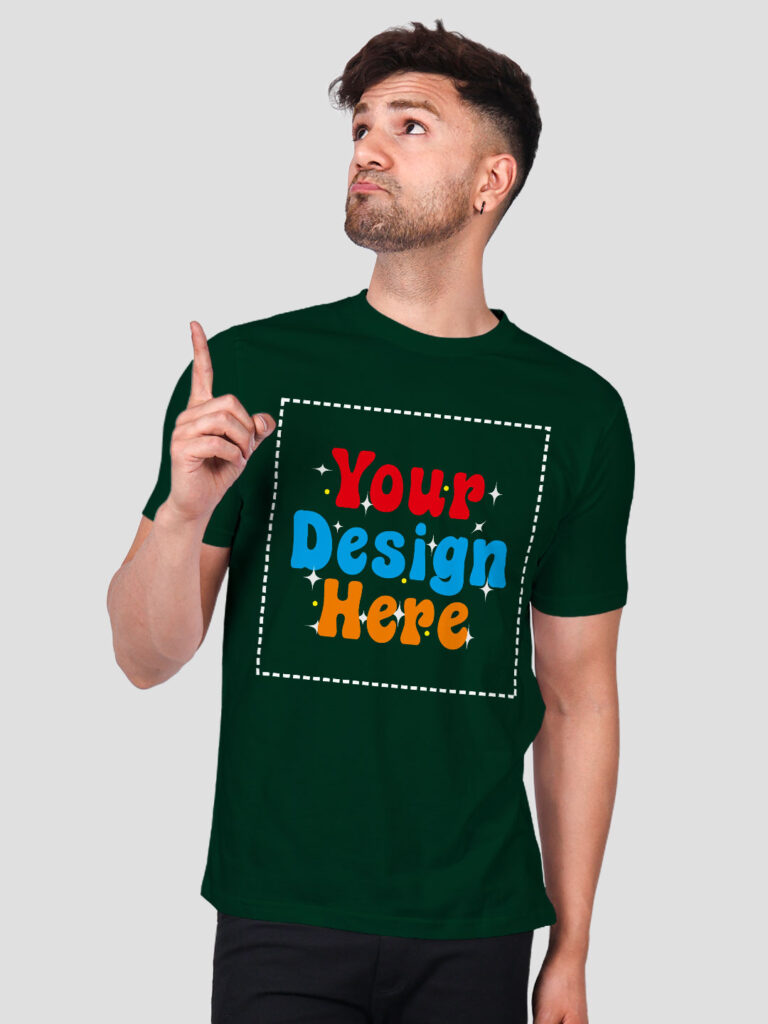 Customize Bottle Green Premium Cotton T-shirt