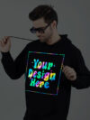 Customize Rainbow Reflective Black Man Hoodie - Image 6