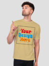 Customize Beige Premium Cotton T-shirt | Indrajeet Print
