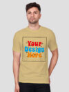 Customize Beige Premium Cotton T-shirt - Image 4
