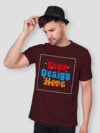 Customize Maroon Premium Cotton T-shirt - Image 3