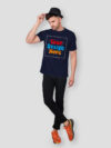 Customize Navy Blue Premium Cotton T-shirt - Image 2