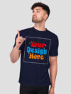 Customize Navy Blue Premium Cotton T-shirt - Image 3