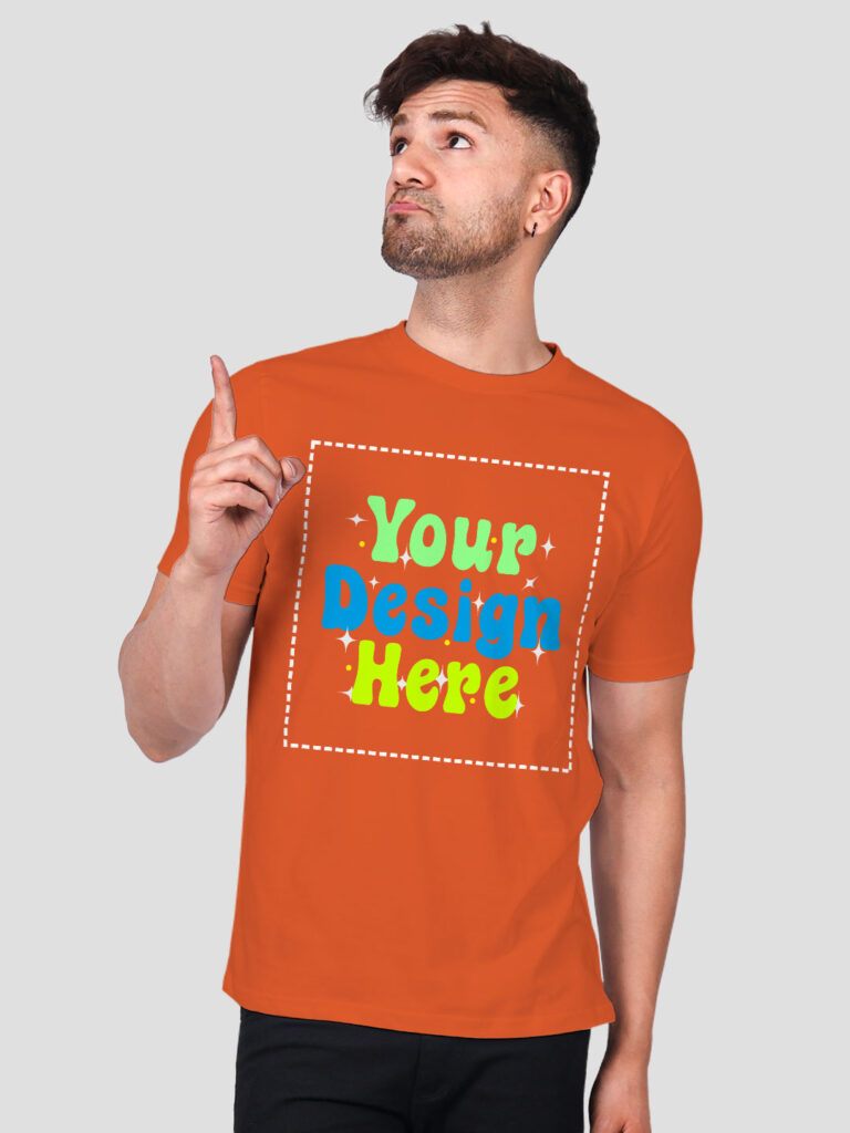 Customize Orange Premium Cotton T-shirt