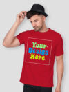 Customize Red Premium Cotton T-shirt - Image 3