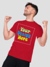 Customize Red Premium Cotton T-shirt - Image 4