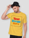 Customize Yellow Premium Cotton T-shirt - Image 3