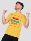 Customize Yellow Premium Cotton T-shirt - Image 4