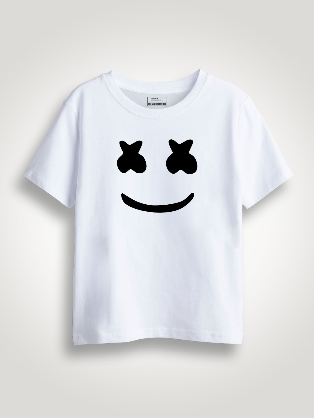 RA007-White-KIDS-NORMAL-(1) Marshmello Kids T-shirt | Indrajeet Print
