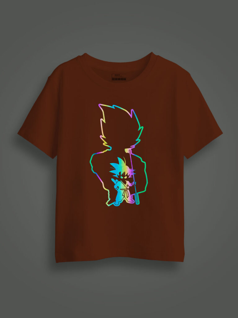 Goku Fighter Rainbow Reflective Kids T-shirt
