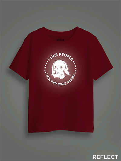 Cute Rabbit Like People Reflective Kids Glow Tshirt
