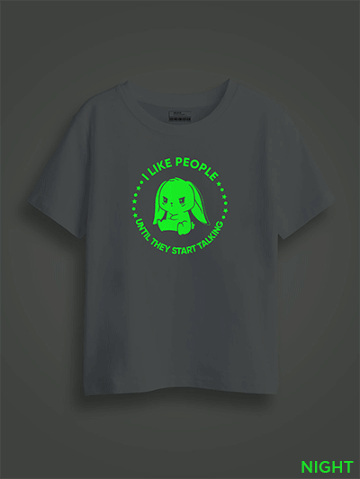 Cute Rabbit Like People Kids Glow Tshirt