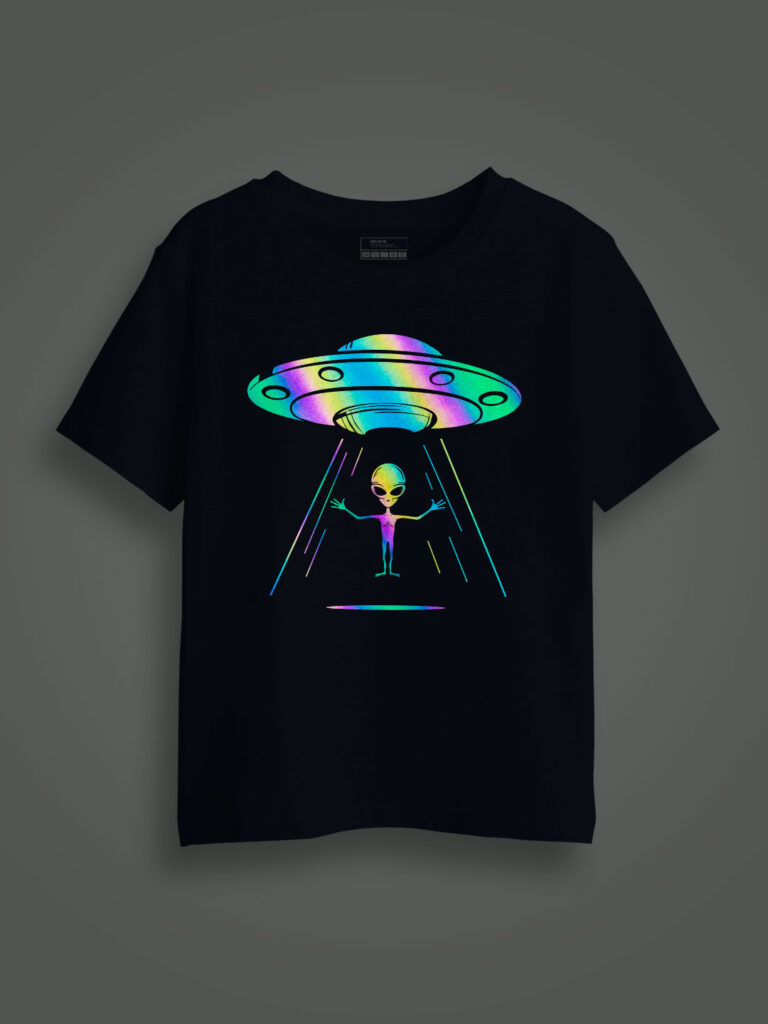 Alien Rainbow Reflective Kids T-shirt