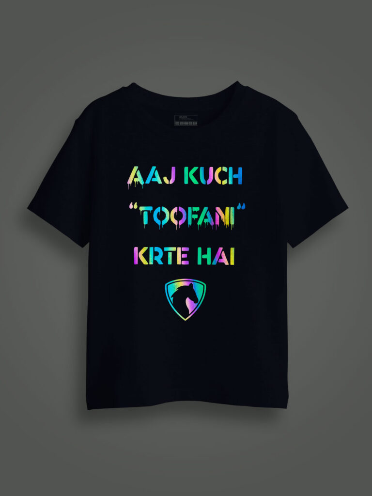 Aaj Kuch Toofani Karte Hai Rainbow Reflective Kids T-shirt