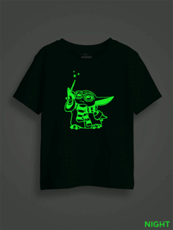 Magician Baby Yoda Kids Glow Tshirt