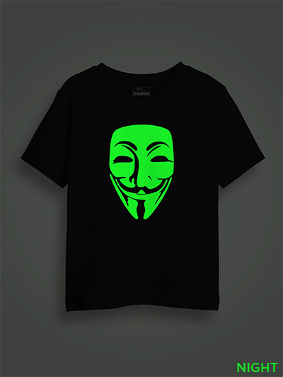 Hacker Face Kids Glow Tshirt