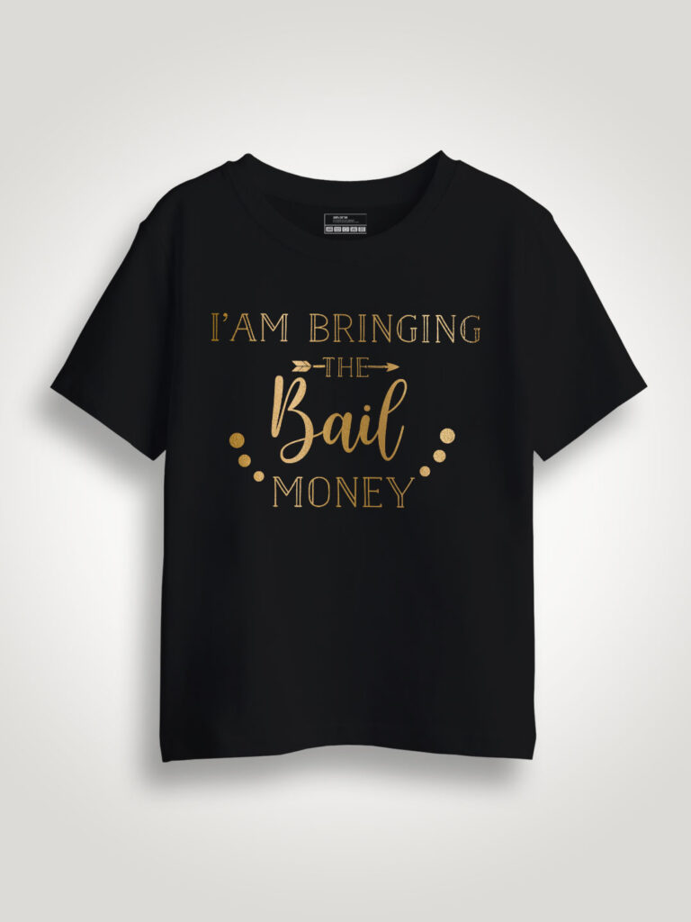 Bringing the Bail Money Gold Printed Kids T-shirt
