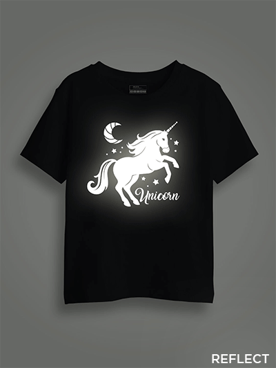 Unicorn Horse Reflective Kids Glow Tshirt