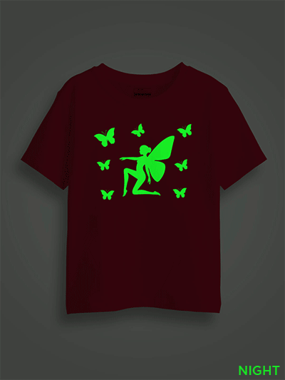 Angle with Butterfly Kids Glow Tshirt