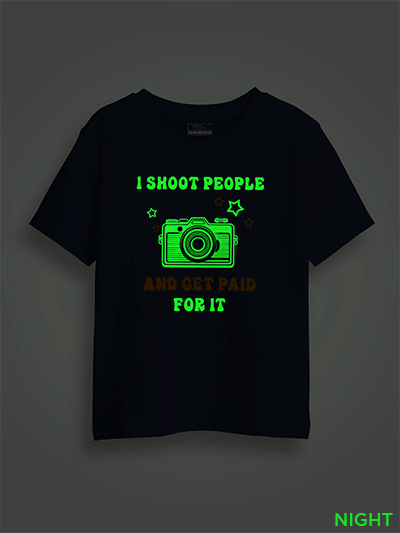 I Shoot People and Get paid Kids Glow Tshirt