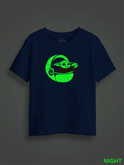Baby Yoda ship Kids Glow Tshirt