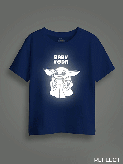 Baby Yoda Reflective Kids Glow Tshirt