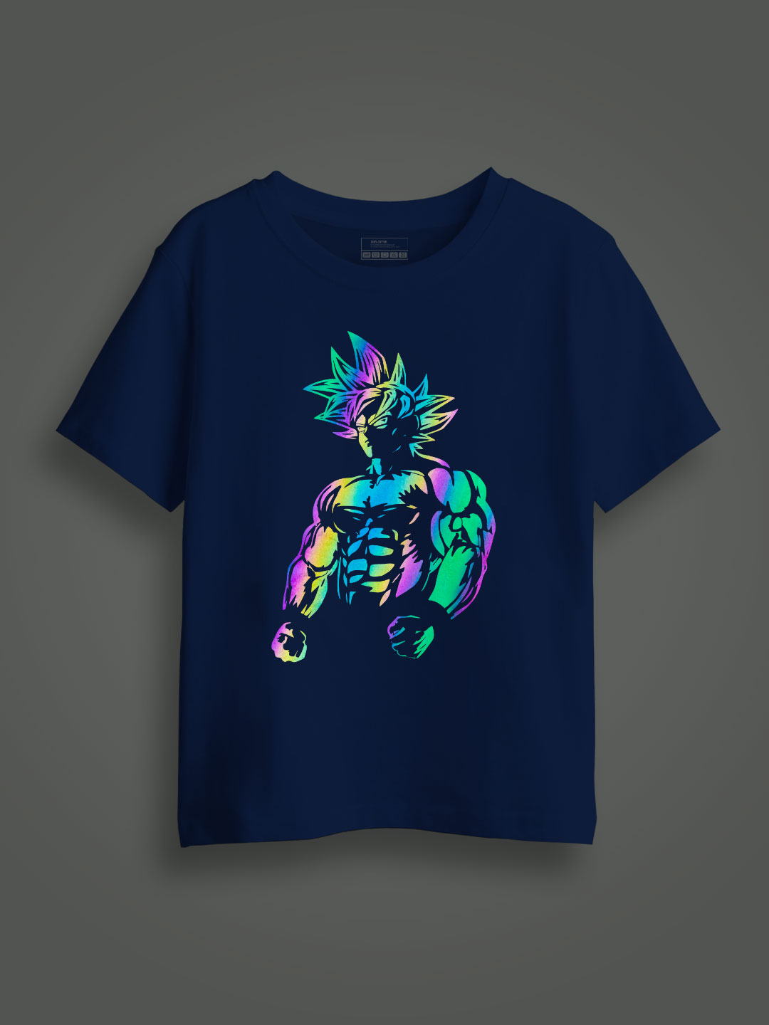 Goku Dragon Ball Rainbow Reflective Kids Glow Tshirt