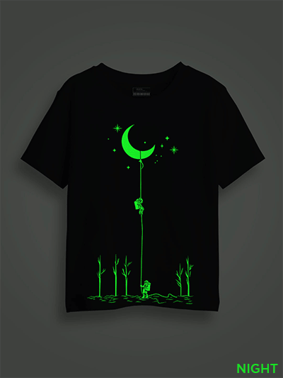 Astronaut and Moon Kids Glow Tshirt
