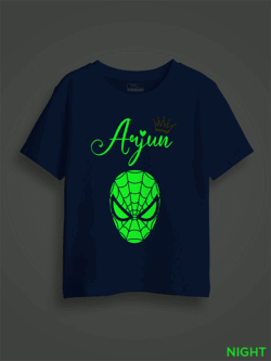 Spider+Name Kids Glow Tshirt