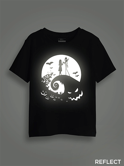Halloween Night Reflective Kids Glow Tshirt