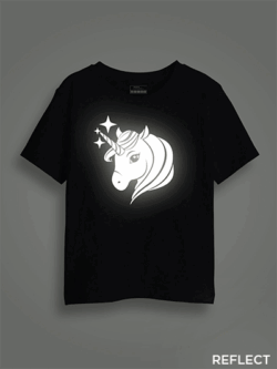 Unicorn Reflective Kids Glow Tshirt