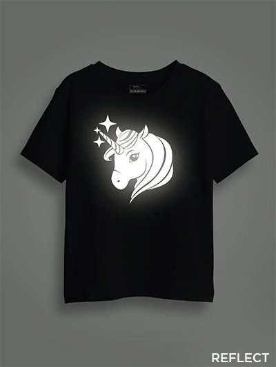Unicorn Reflective Kids Glow Tshirt