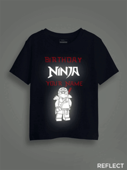 Birthday Ninja Reflective Kids Glow Tshirt