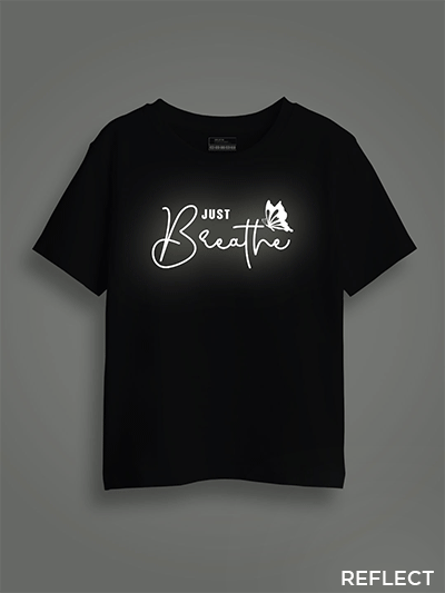 Just Breath Butterfly Reflective Kids Glow Tshirt