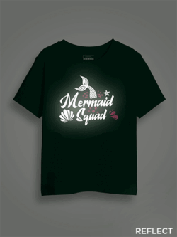 Mermaid Squad Tail Reflective Kids Glow Tshirt