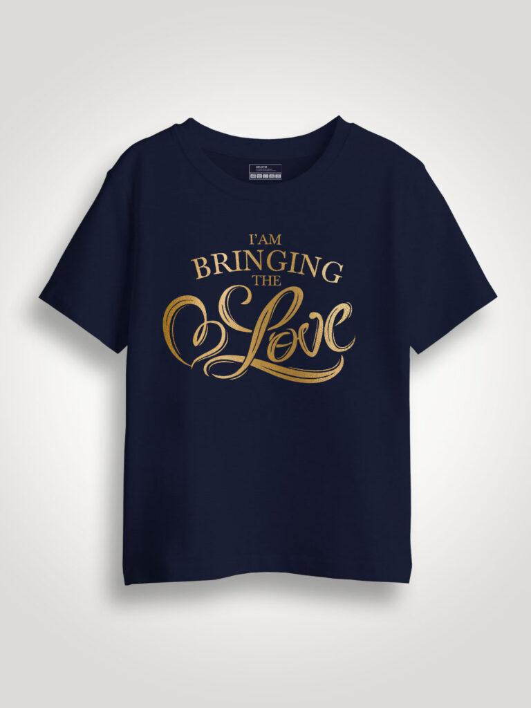 Bringing the Love Gold Printed Kids T-shirt
