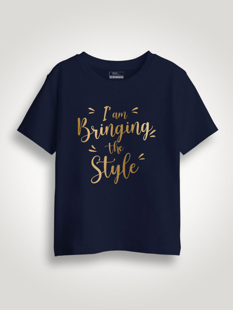 Bringing the Style Gold Printed Kids T-shirt
