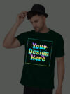 Bottle Green Rainbow Reflective Man Customize Tshirt - Image 3