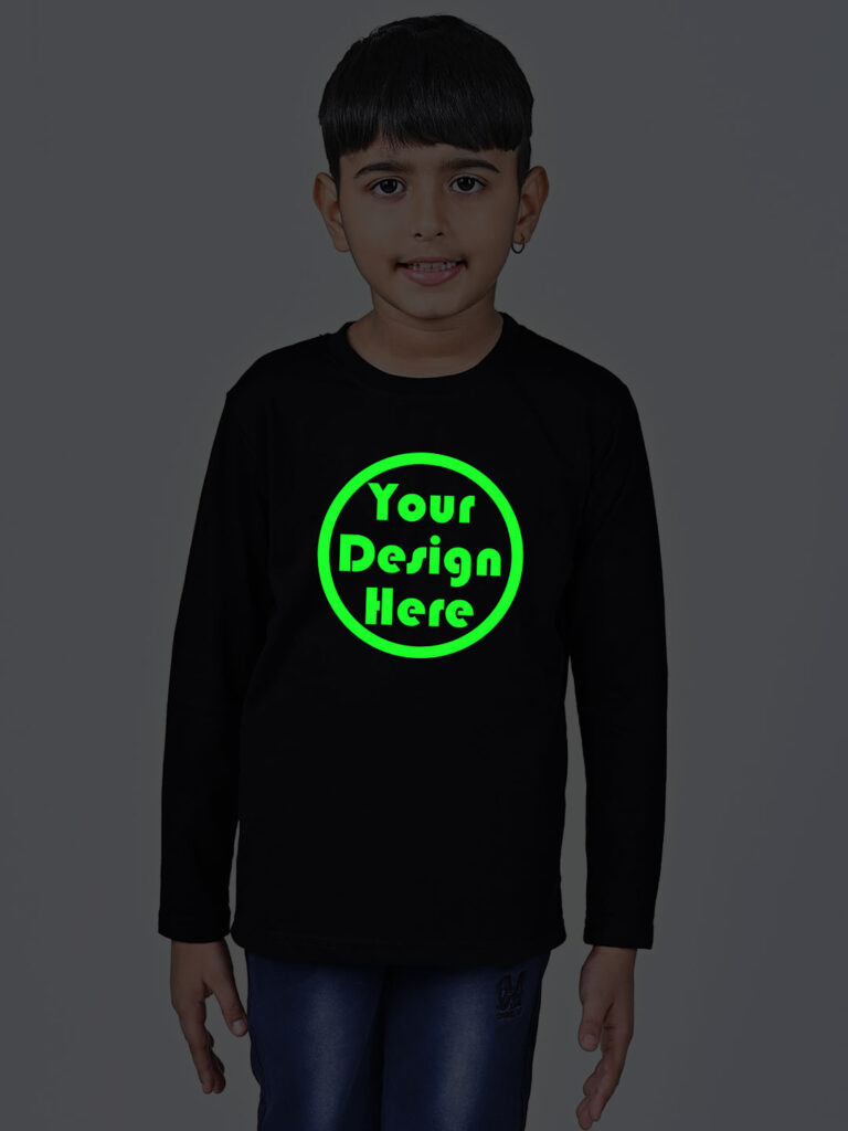 Customize Kids Full sleeve T-shirt Glow in Dark