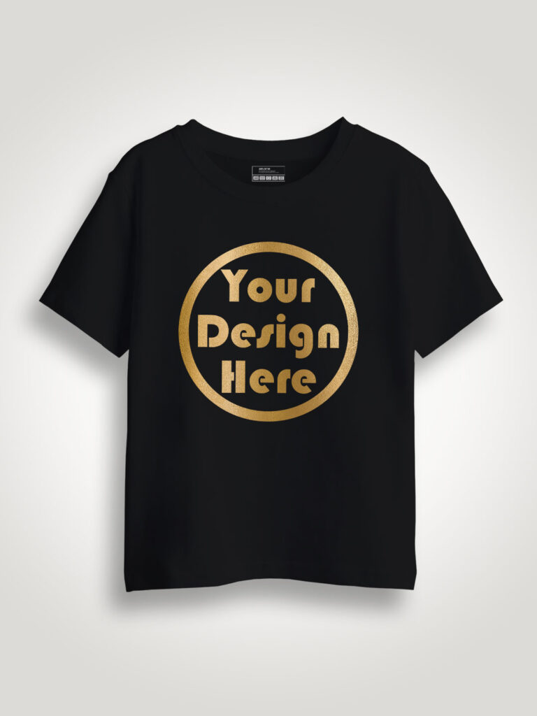 Black Gold Print Customize Kids Tshirt