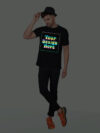 Black Rainbow Reflective Man Customize Tshirt - Image 3
