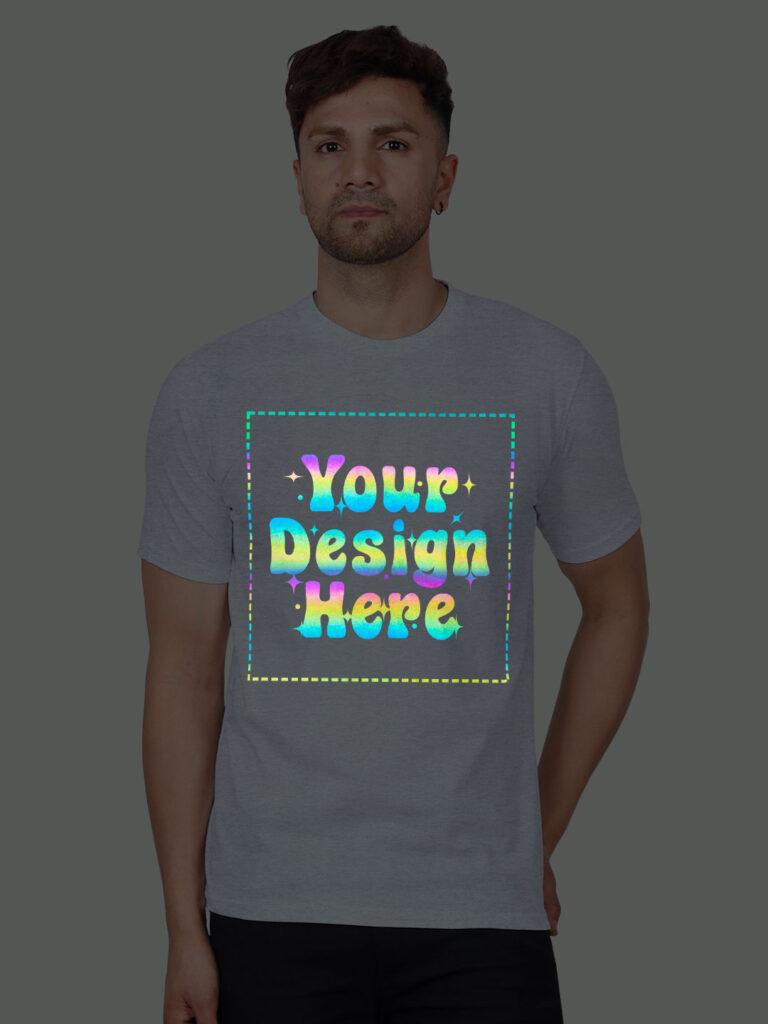Grey Rainbow Reflective Man Customize Tshirt