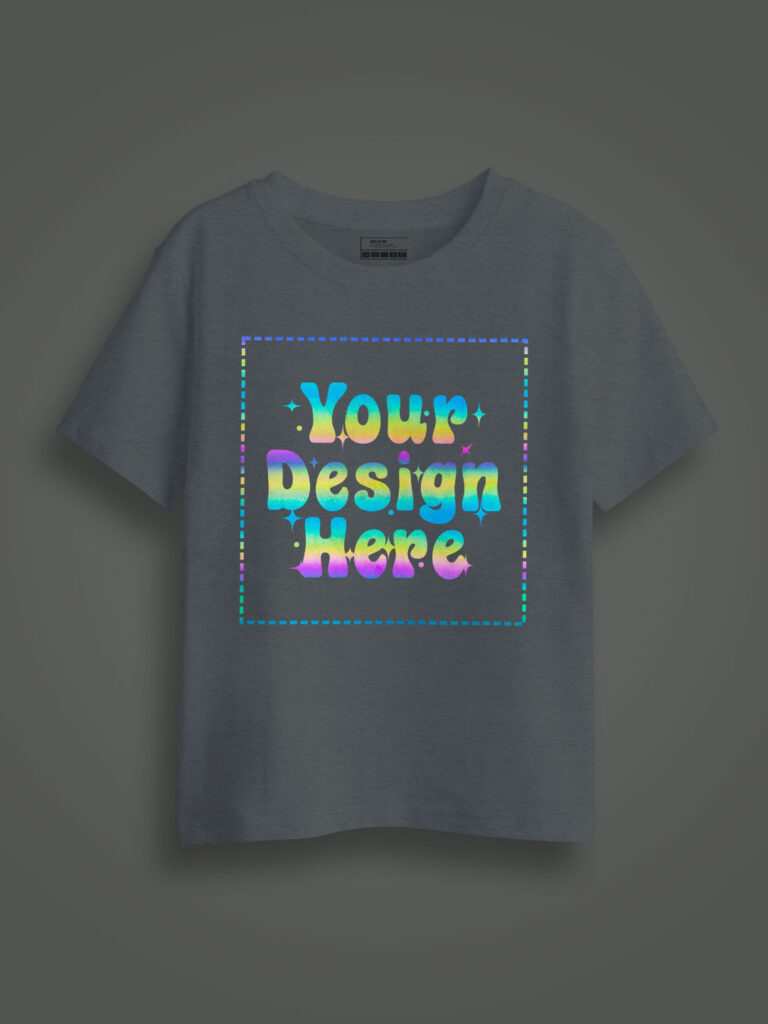 Grey Rainbow Reflective Kids Customize Tshirt