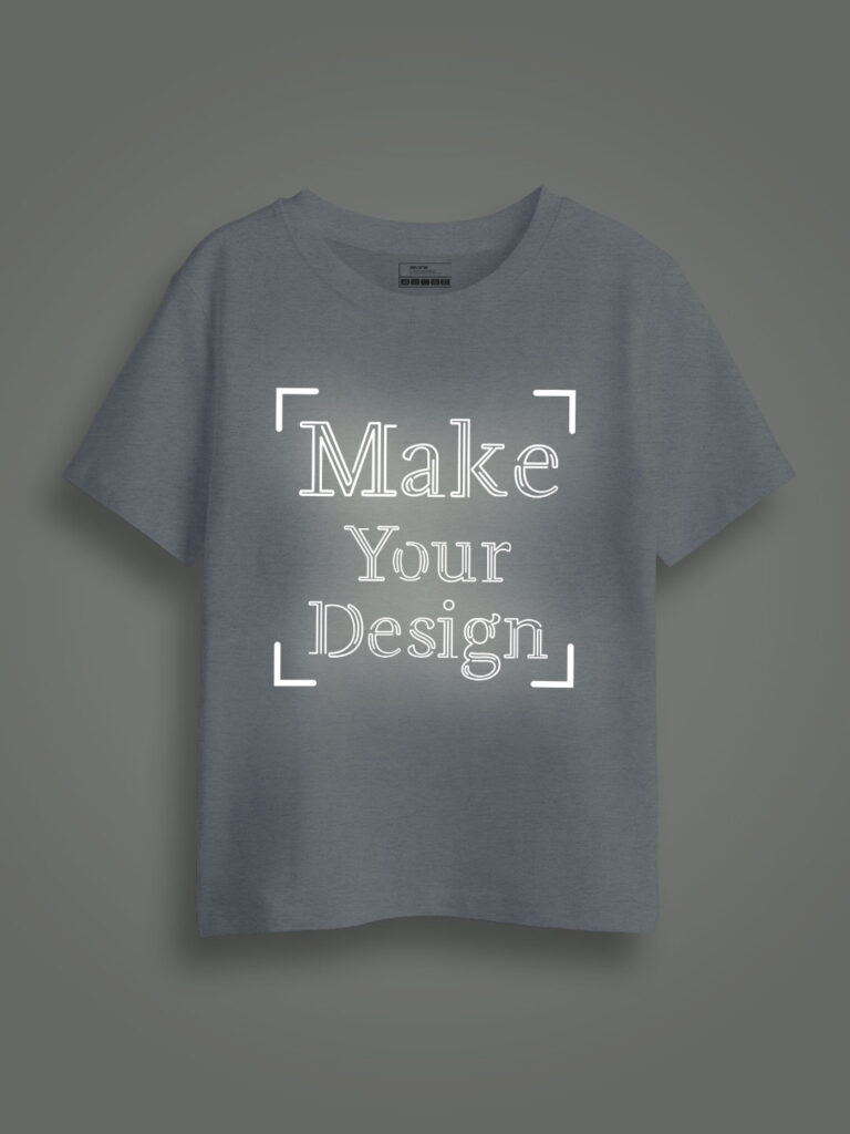 Grey Reflective Print Customize Kids Tshirt