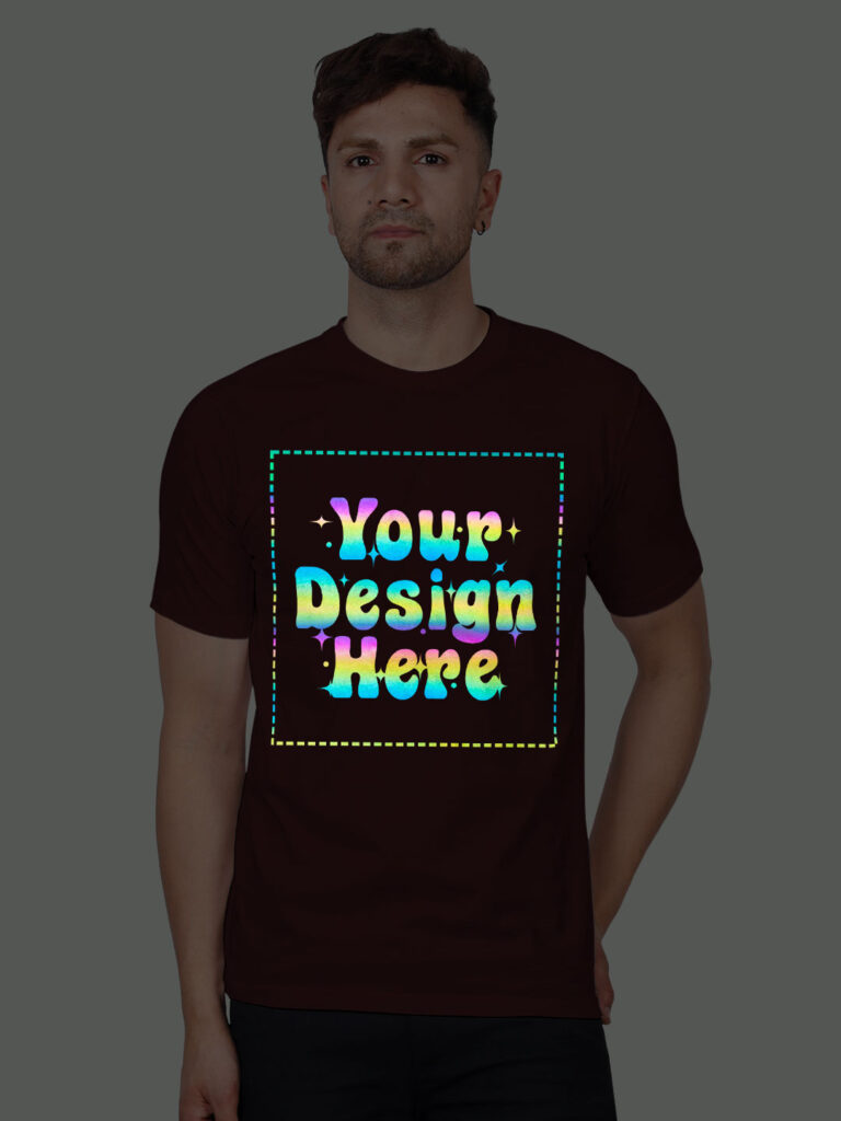 Maroon Rainbow Reflective Man Customize Tshirt