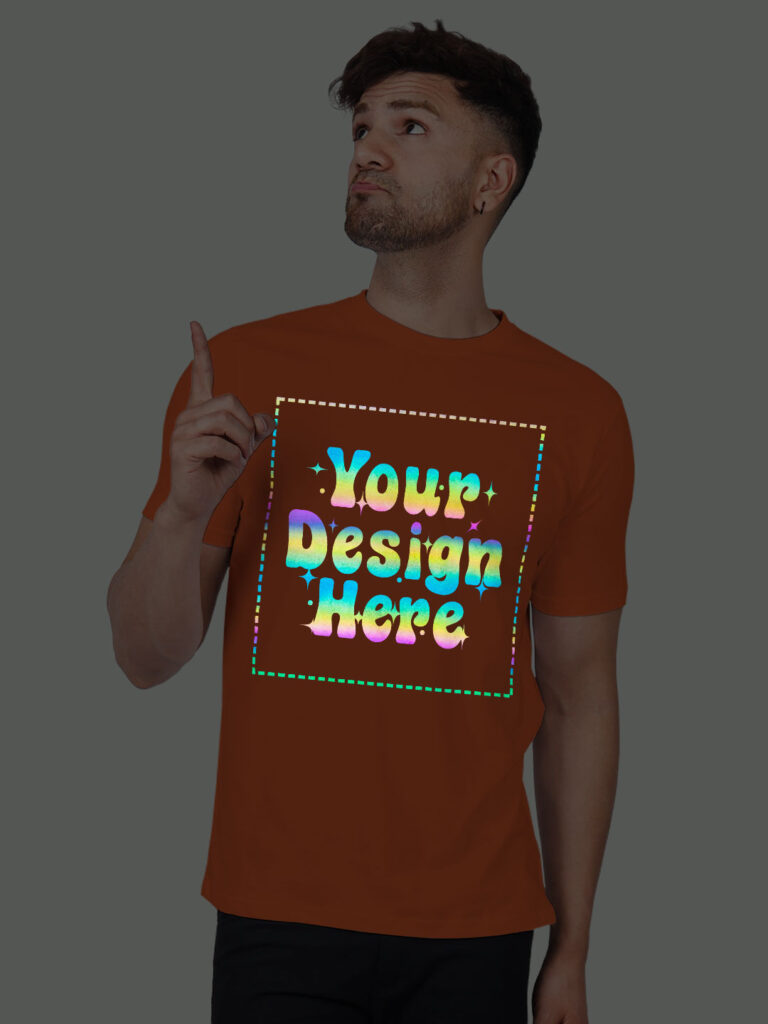 Orange Rainbow Reflective Man Customize Tshirt